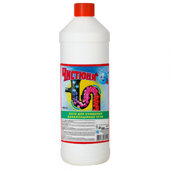 ЗАСІБ ДЛЯ ПРОЧИСТКИ КАНАЛІЗАЦІЙНИХ ТРУБ ЧИСТЮНЯ 1Л